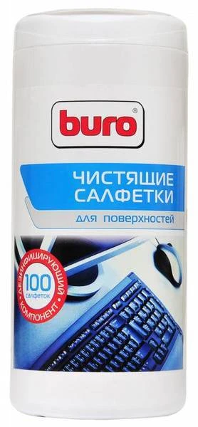Чистящие салфетки для поверхностей BURO <BU-Tsurface>, 100 шт/уп 