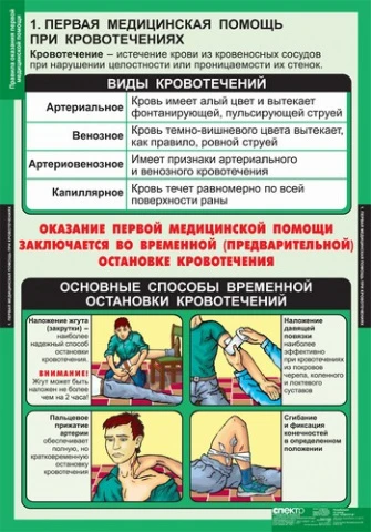 Учебный альбом из 15 листов <ОБЖ Правила оказания первой медицинской помощи>, изд. Спектр